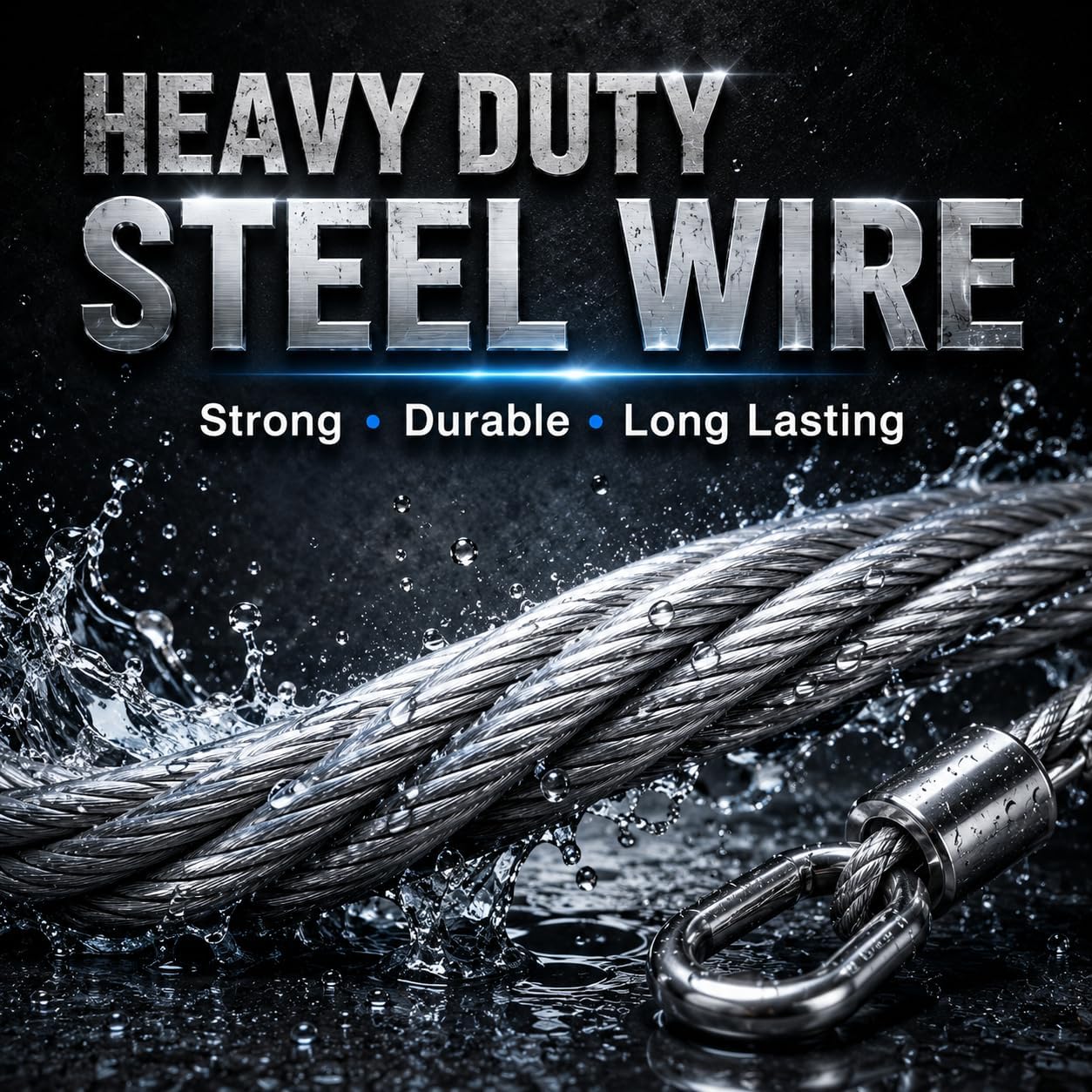 Heavy Duty Portable Clothesline – Rustproof Steel Wire Drying Rope (Pack of 2)
